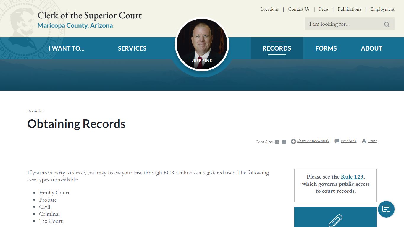 Obtaining Records | Maricopa County Clerk of Superior Court