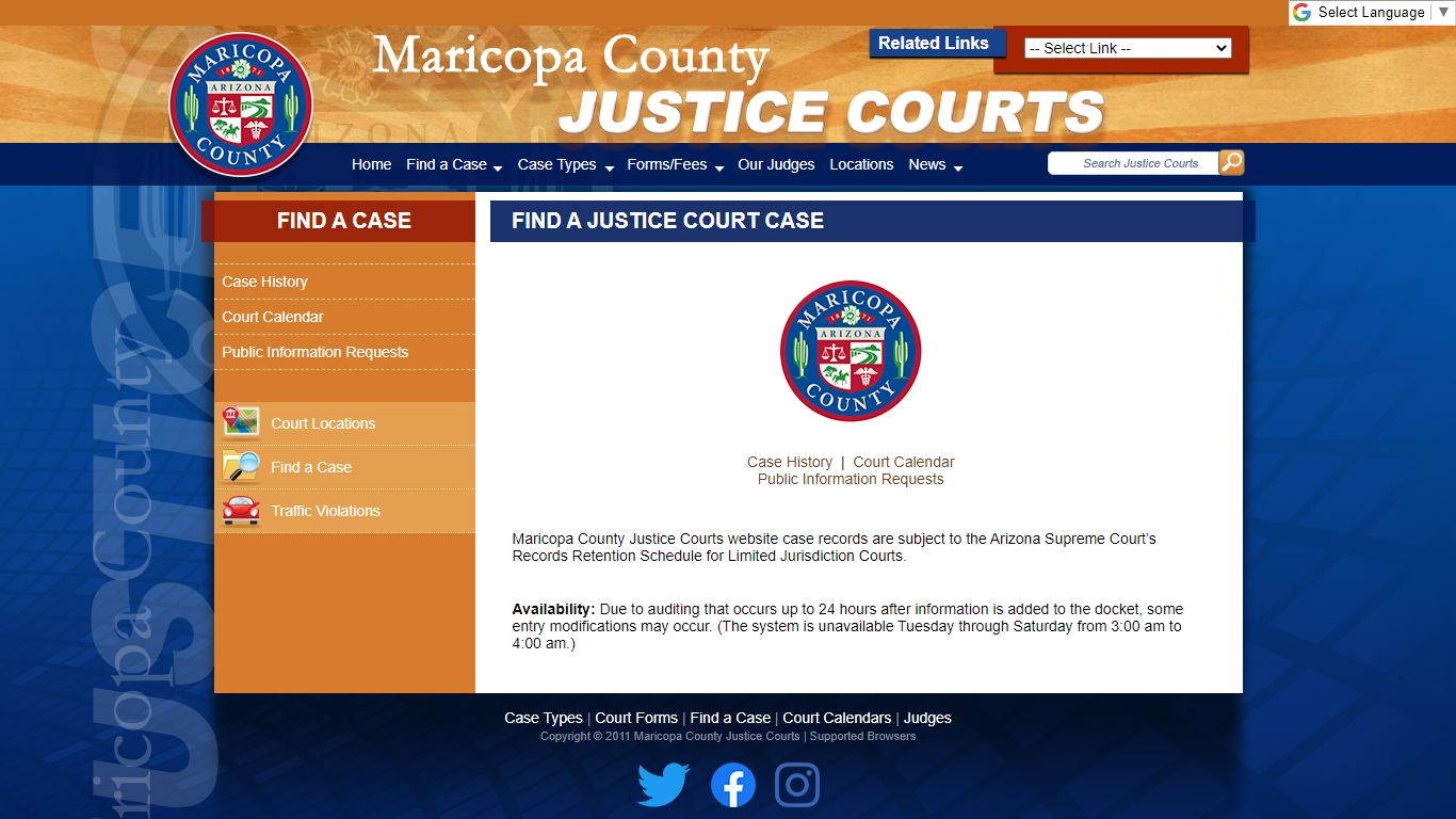 Find a Justice Court Case - Maricopa County, Arizona